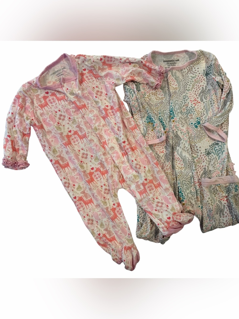 Magnetic Me Baby Girl Bundle Magentic Footies Newborn and 3-6M
